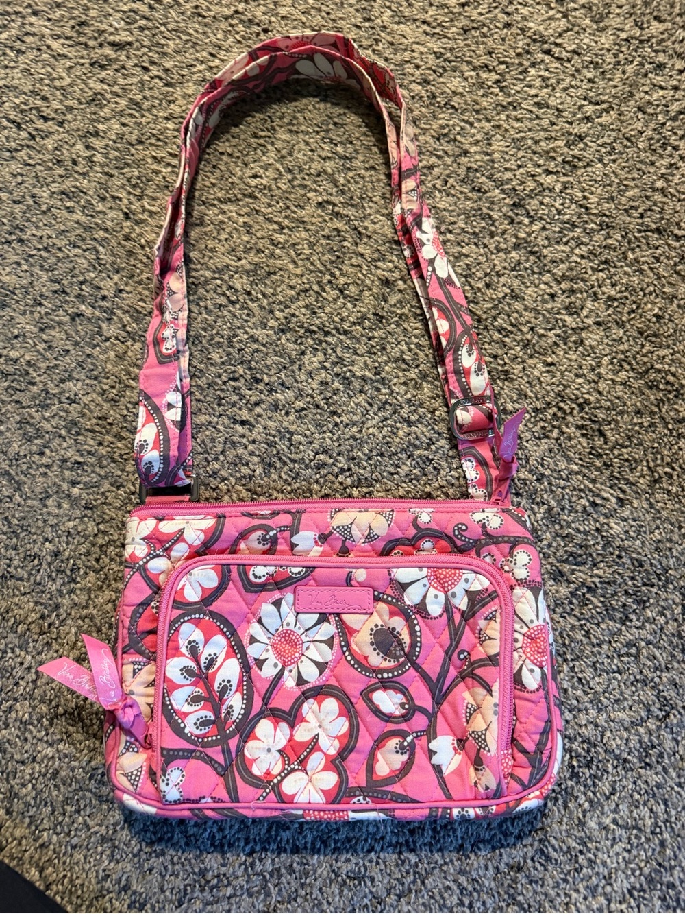 Vera Bradley Pink Floral Quilted Crossbody
